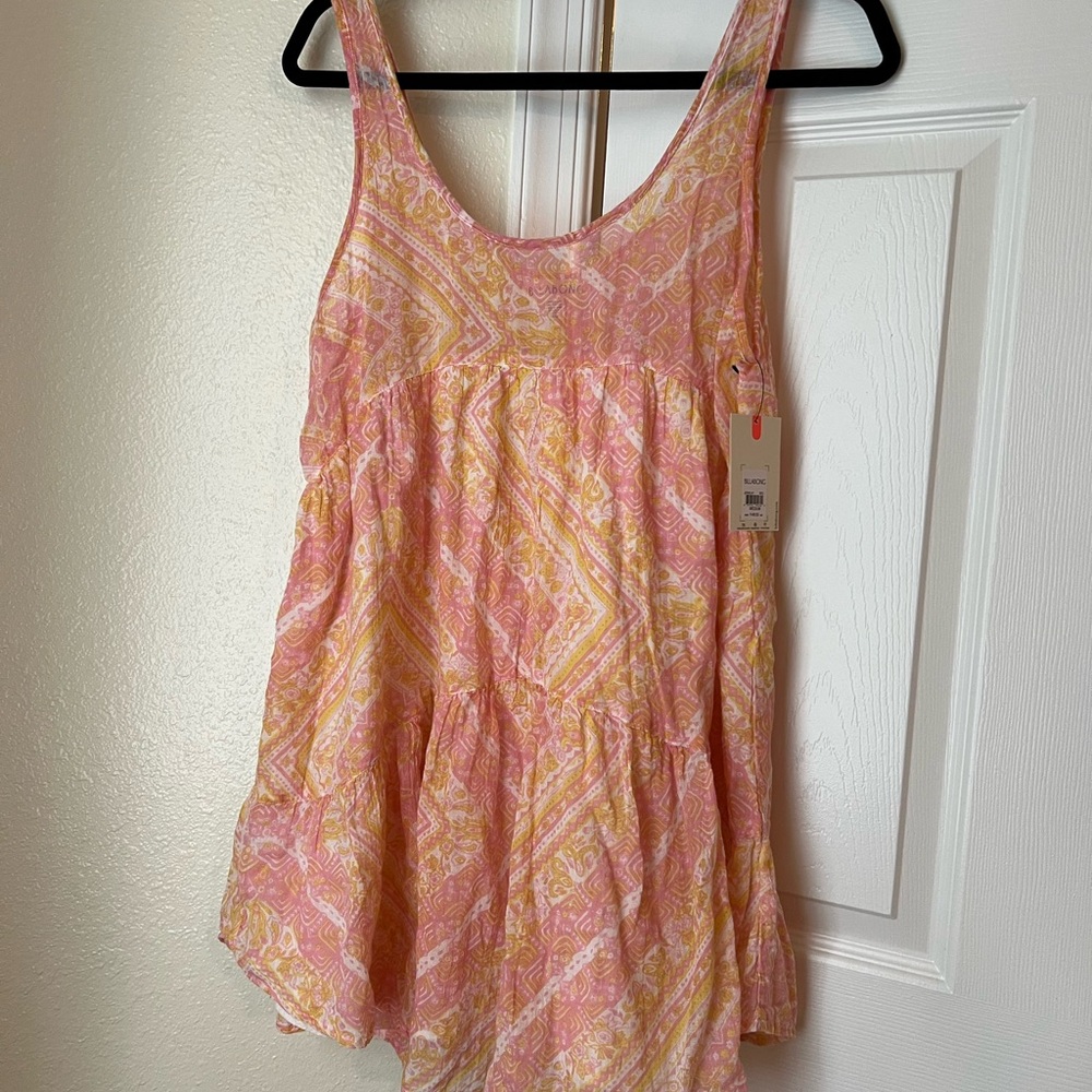 Pink and Yellow Patterned Women's Tank Dress